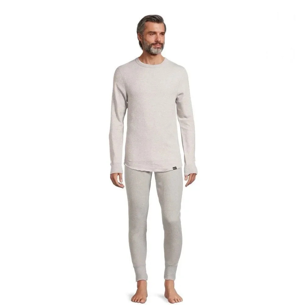 Mens Hanes Originals Raschel Reversible Knit Thermal Top & Bottom Size M